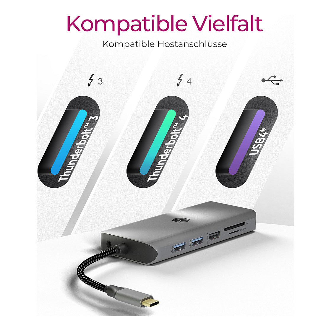 ICY BOX IB-DK4061-CPD USB-C 12-in-1 PD 100W DockingStation