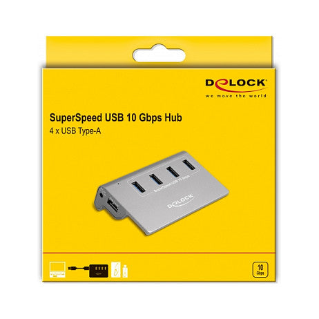 DELOCK USB 3.2 Gen 2 Hub mit 4 USB Typ-A Ports