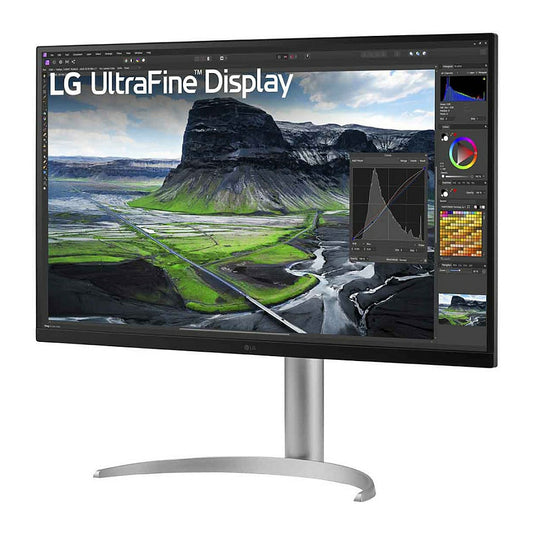 80cm/32" (3840x2160) LG UltraFine 32UQ850V-W 16:9 4K IPS 5ms 60Hz HDR400 HDMI DP USB-C Speaker Pivot Silver