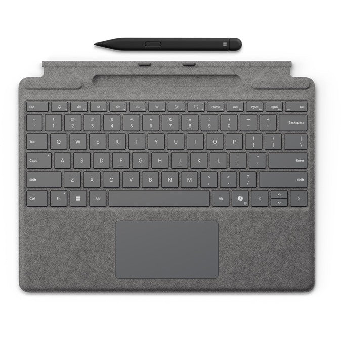 Microsoft Surface Pro 10/11/FB Keyboard inkl. Pen2 + Copilot Taste - Platin