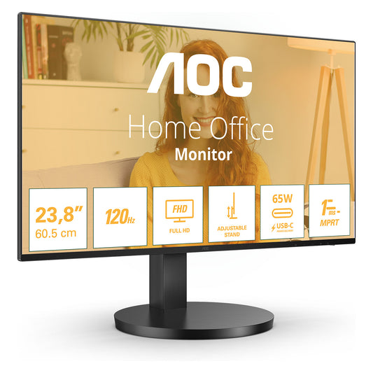68,6cm/27" (1920x1080) AOC Basic-line 27B3CF2 16:9 FHD IPS 1ms 100Hz HDMI USB-C Speaker Black