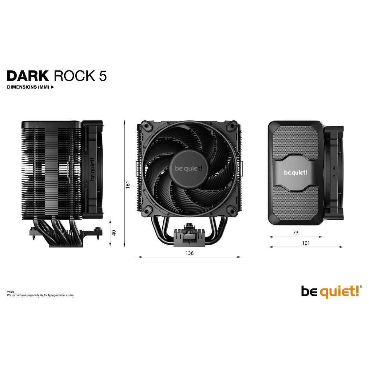 K Cooler be quiet! Dark Rock 5 multi Cooler | 1700; 1200; 1150; 1151; 1155; AM5; AM4