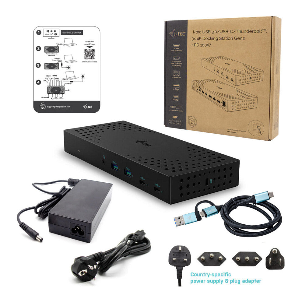 D I-TEC USB-C/Thunderbolt 14-in-1 PD 100W DockingStation