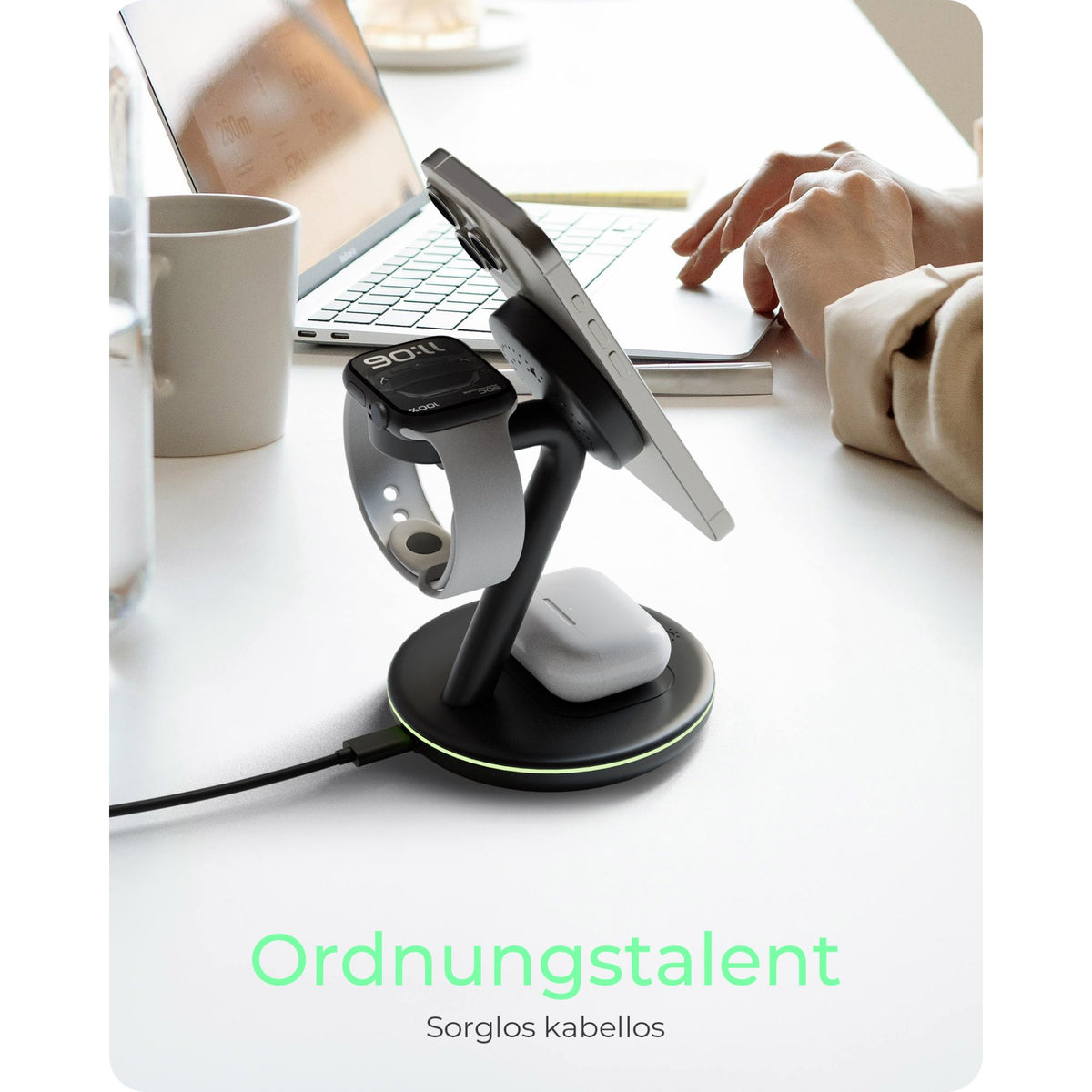 ICY BOX 3-in-1 Magnetische Ladestation Apple Watch/ IPhone/ AirPods