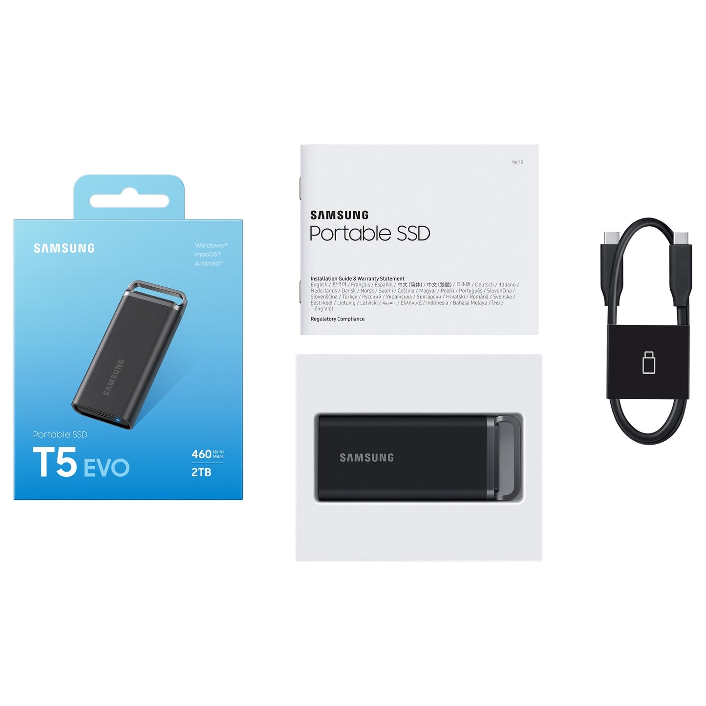 2TB Samsung Portable T5 EVO USB 3.2 Gen1 Black retail