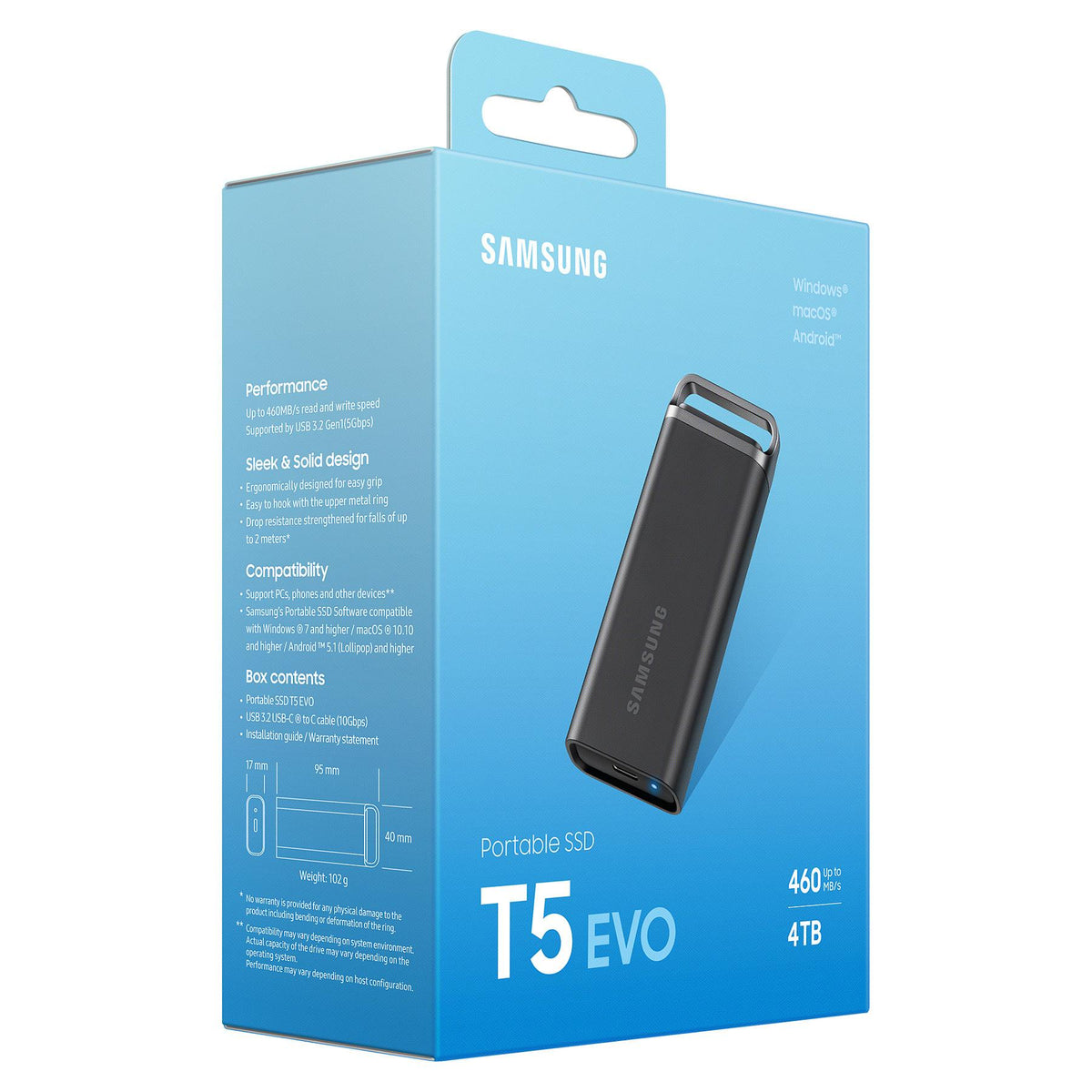 4TB Samsung Portable T5 EVO USB 3.2 Gen1 Black retail