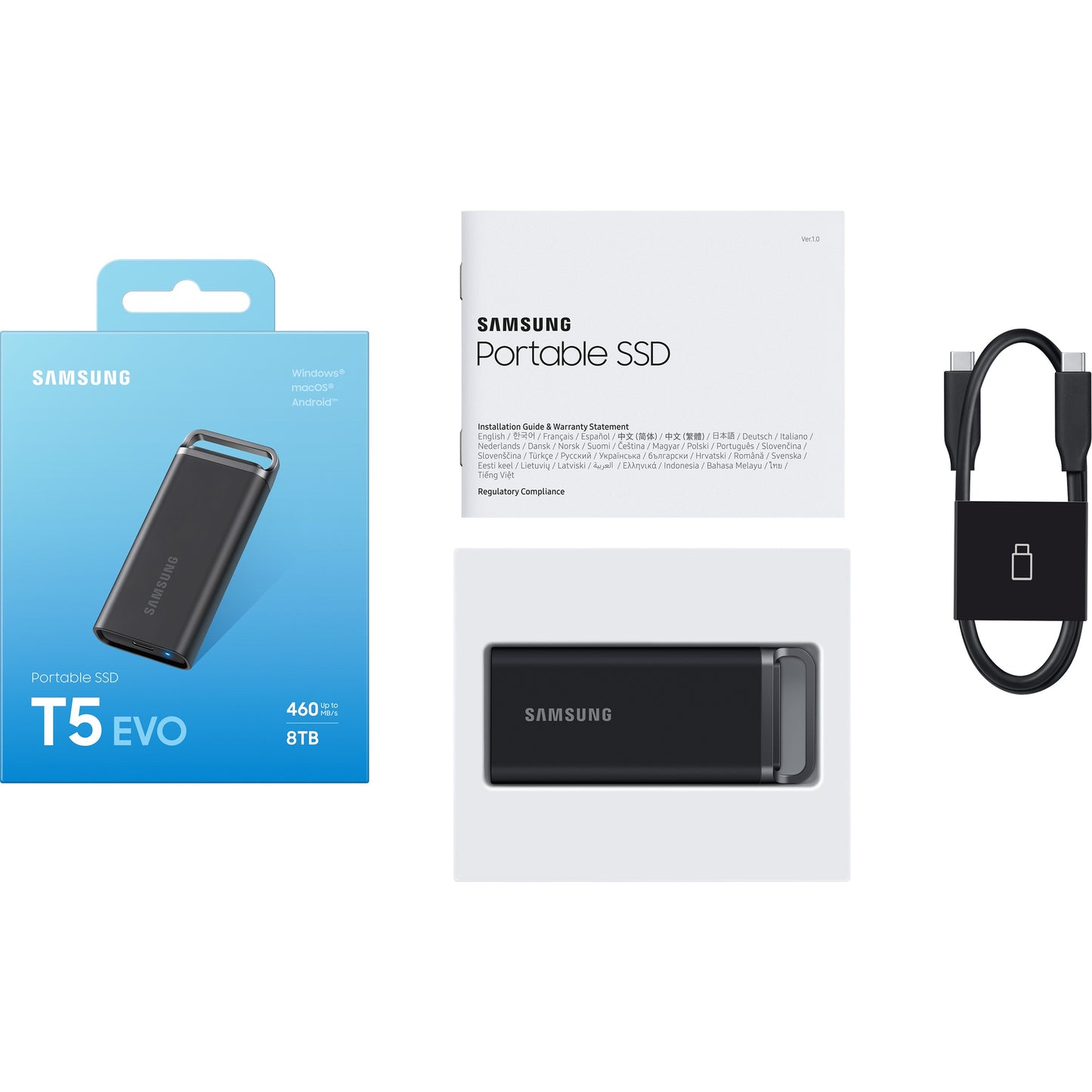8TB Samsung Portable T5 EVO USB 3.2 Gen1 Black retail
