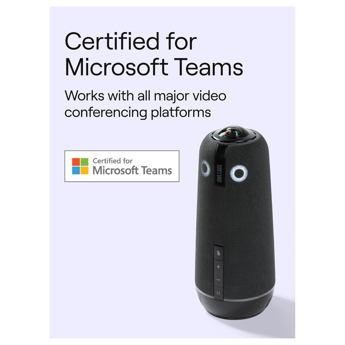 Owl Labs Meeting Owl 4+ 360-Degree 4K Smart Video Conference Camera Microphone and Speaker