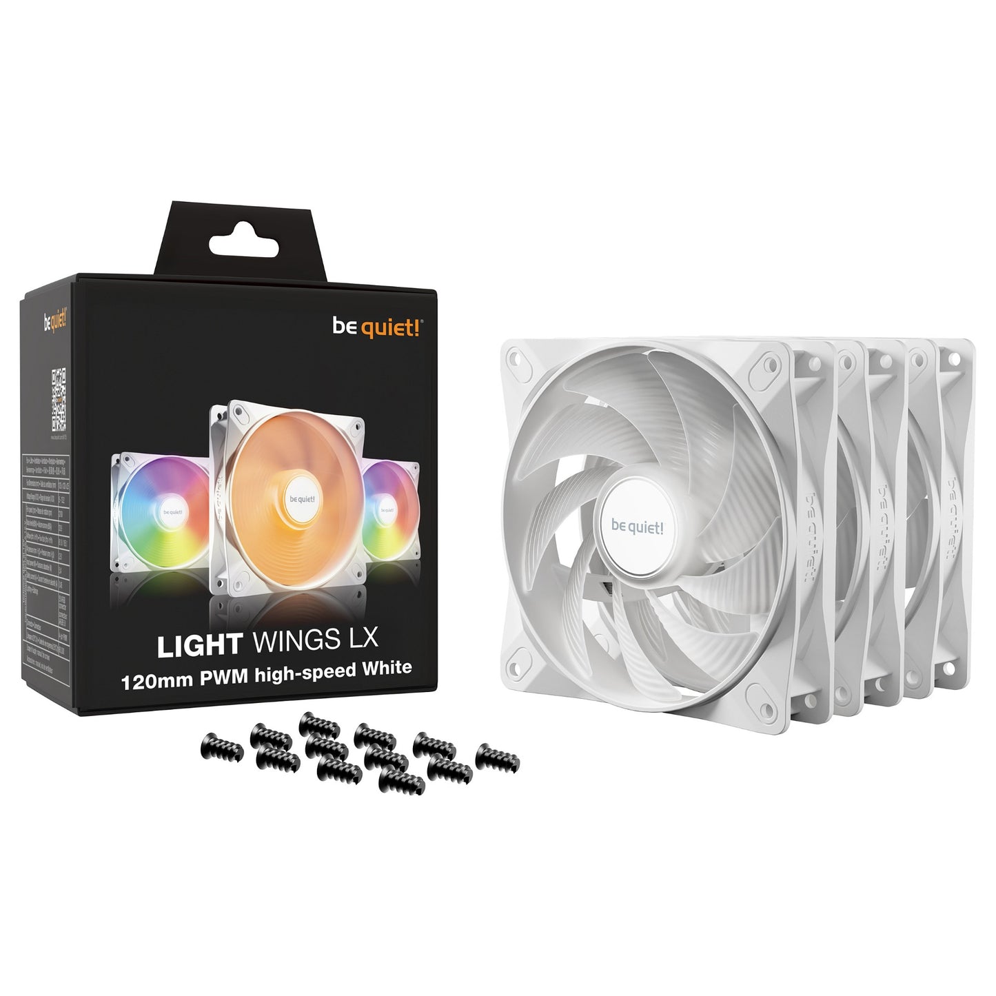 120mm be quiet! LIGHT WINGS LX PWM high-speed White Triple-Pack