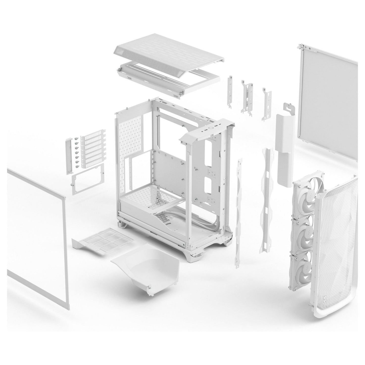 Midi Fractal Design Meshify 3 White TG Clear Tint