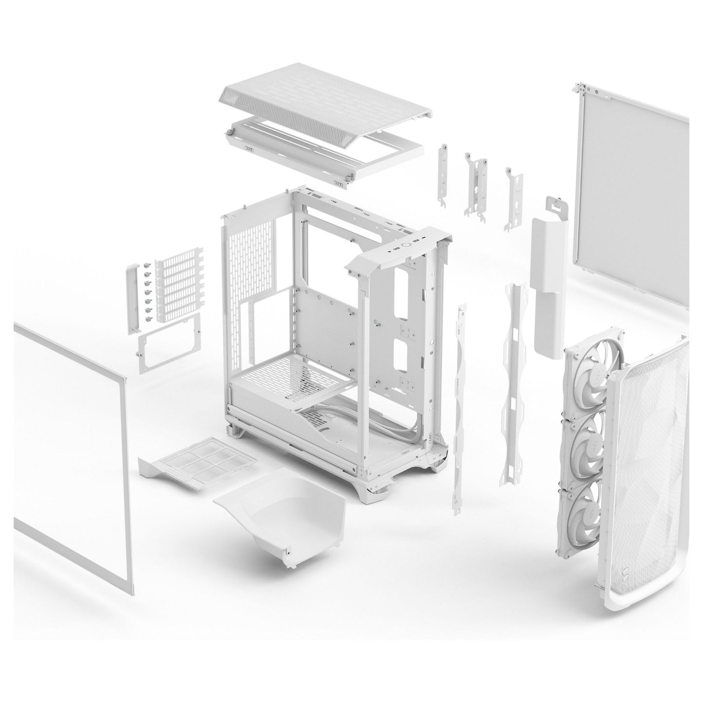 Midi Fractal Design Meshify 3 White RGB TG Light Tint