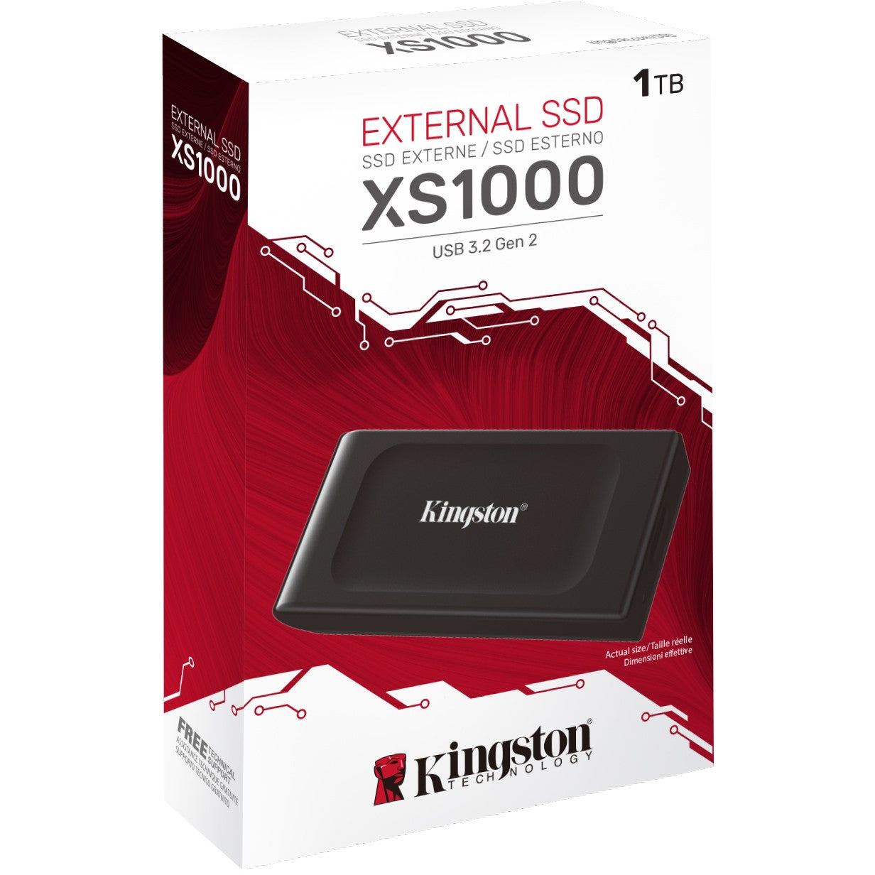 1 TB Kingston XS1000 USB 3.2 Gen2 Schwarz