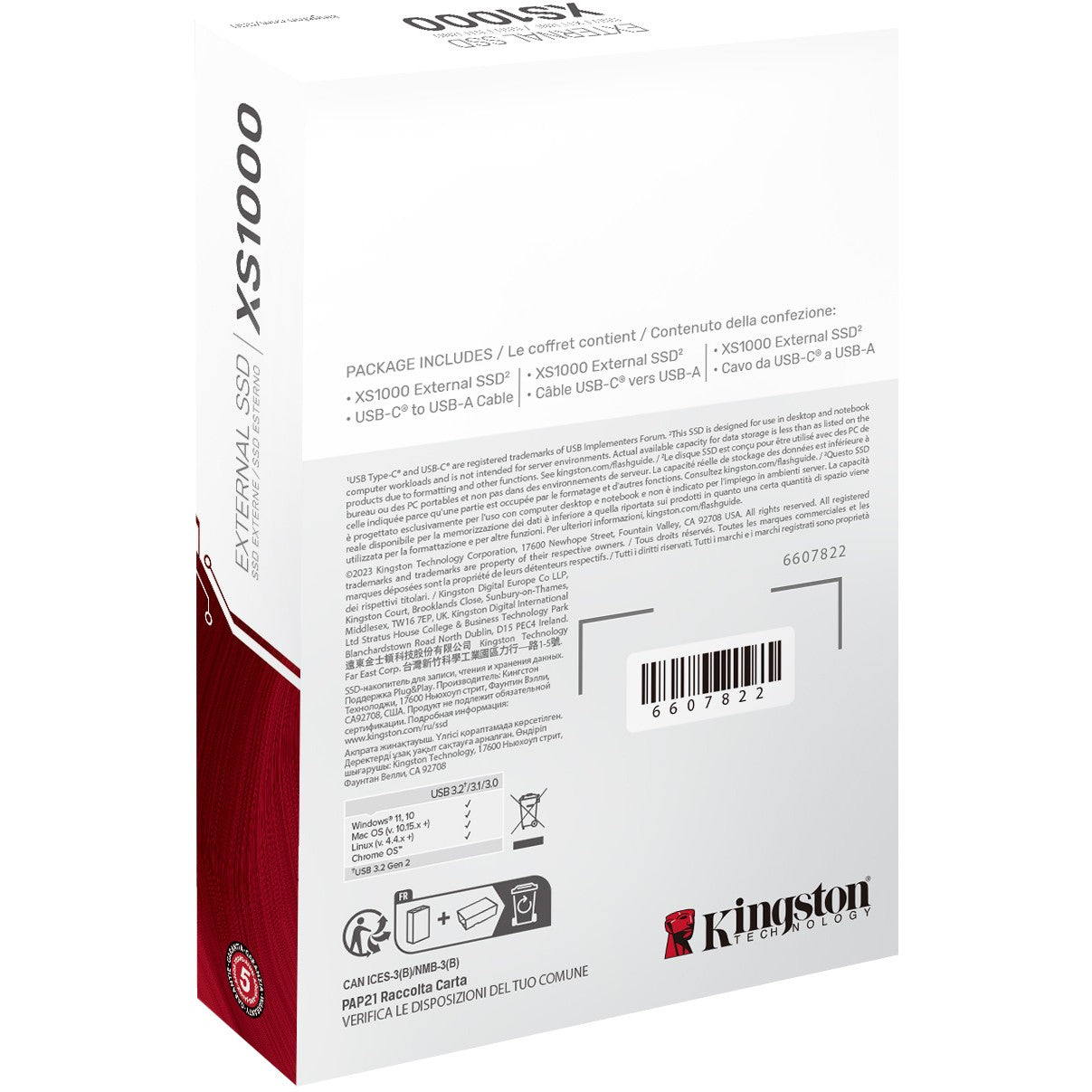 1 TB Kingston XS1000 USB 3.2 Gen2 Schwarz