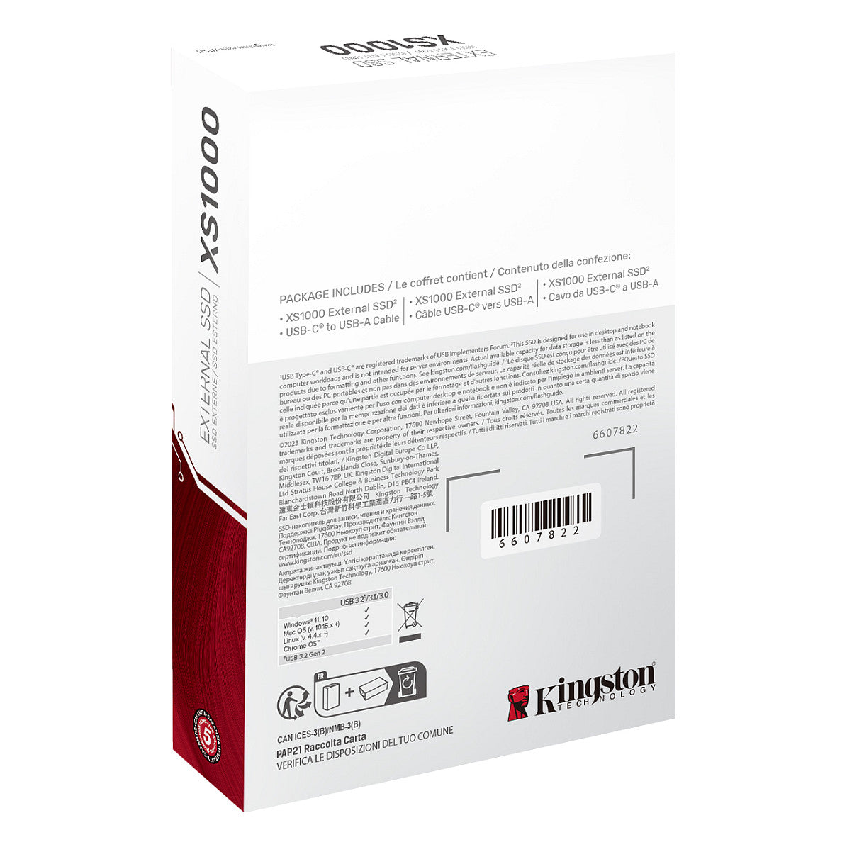 1TB Kingston XS1000 USB 3.2 Gen2 Black