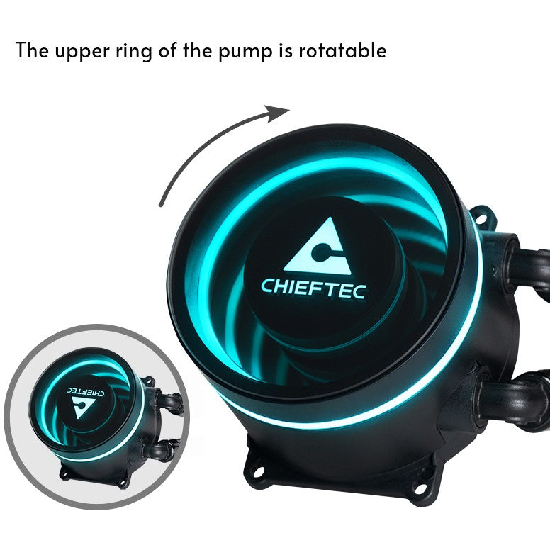 K Cooler Wasserkühlung Chieftec Iceberg 360 DARK multi Cooler | 1700; 1200; 1150; 1151; 1155; 1156; 1851; AM5/4/3+/2+/2