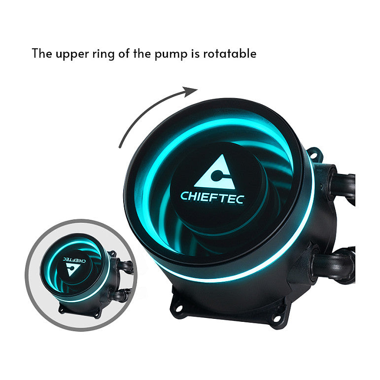 K Cooler Wasserkühlung Chieftec Iceberg 360 DARK multi Cooler | 1700; 1200; 1150; 1151; 1155; 1156; 1851; AM5/4/3+/2+/2