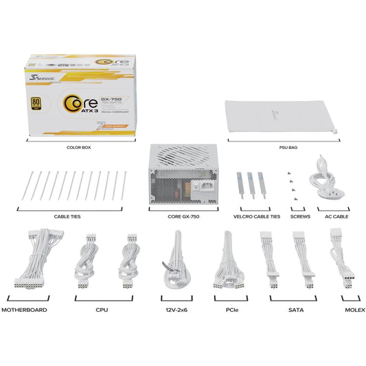 750W Seasonic Core GX-750-V2-WHITE Kabelmanagement