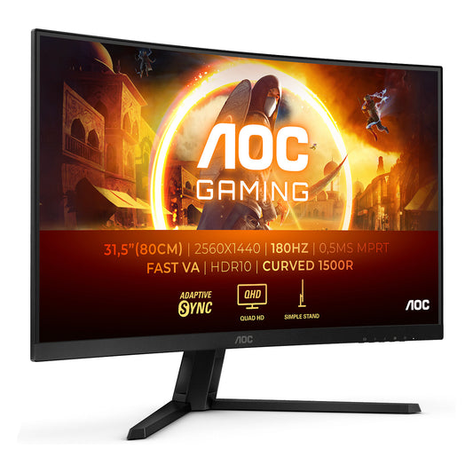 81,3cm/32" (2560x1440) AOC Gaming CQ32G4VE 16:9 QHD Curved FastVA 0,5ms 180Hz HDR10 HDMI DP Black