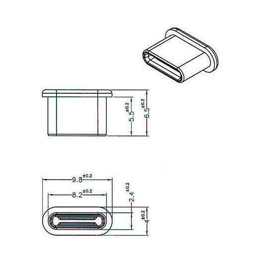 Staubschutz für USB Type-C™ Buchse ohne Griff 10 Stück schwarz