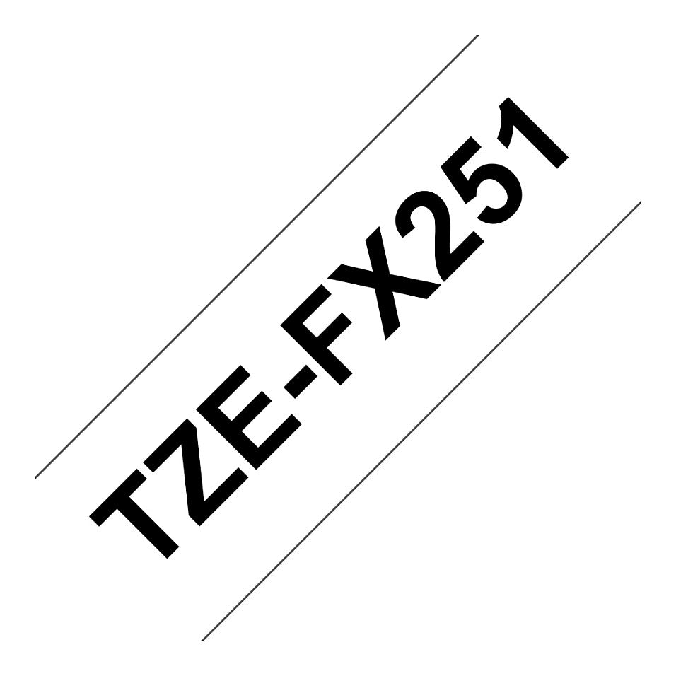 Brother TZe-FX251 Beschriftungsband Schwarz auf Weiß