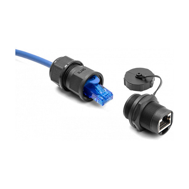 DeLock RJ45 Cat.6A Kupplung mit Verschlusskappe IP67 staub- und wasserdicht