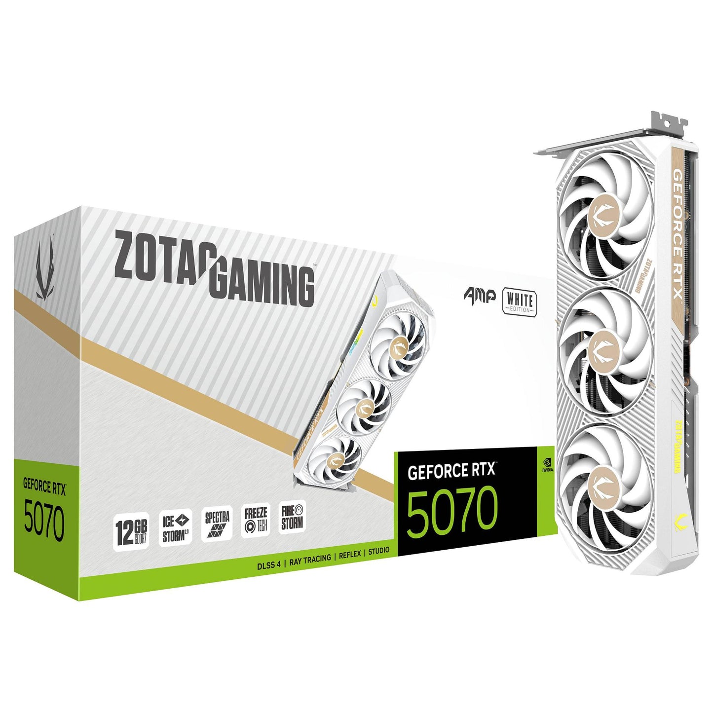 RTX 5070 12GB Zotac Gaming AMP GDDR7 3Fan white