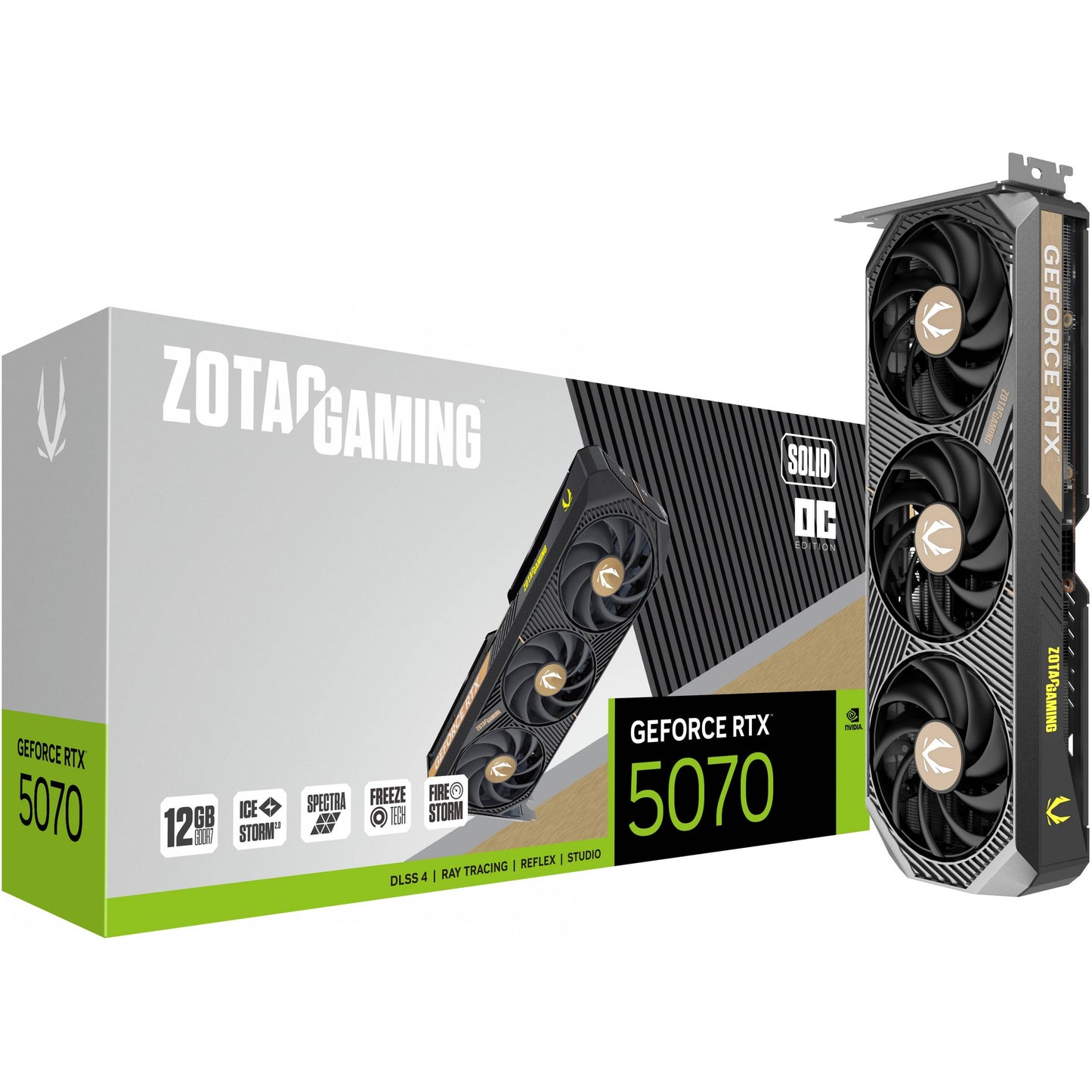 RTX 5070 12GB Zotac Gaming Solid OC GDDR7 3Fan