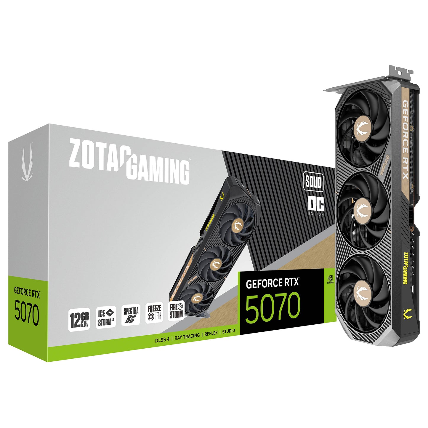 RTX 5070 12GB Zotac Gaming Solid OC GDDR7 3Fan