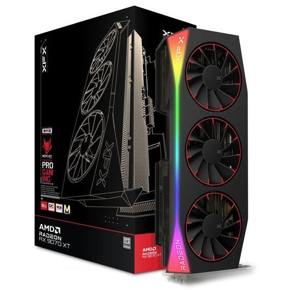 RX 9070 XT 16GB XFX Mercury Magnetic Air Gaming RGB OC GDDR6 3 Fan