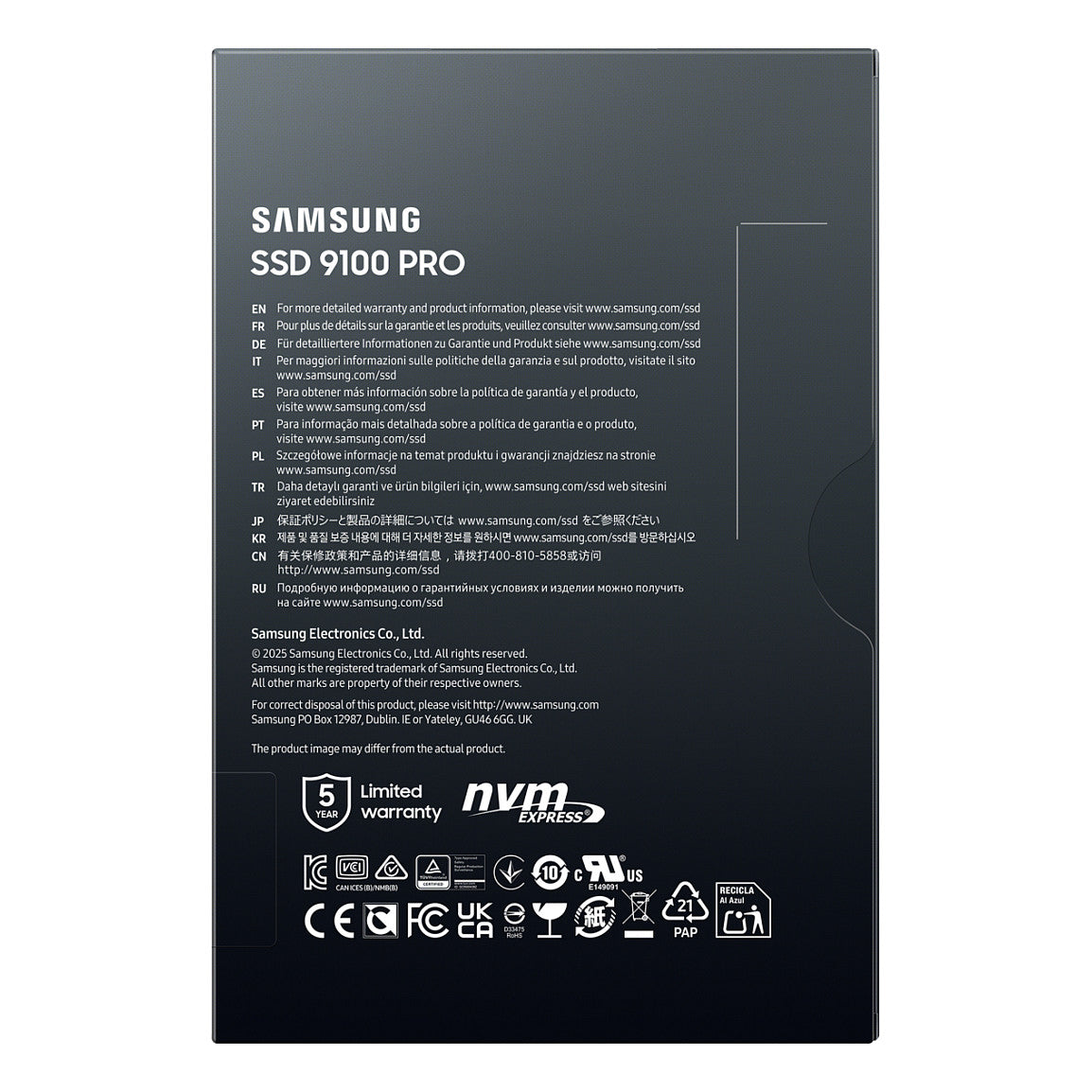 M.2 4TB Samsung 9100 PRO NVMe PCIe 5.0 retail