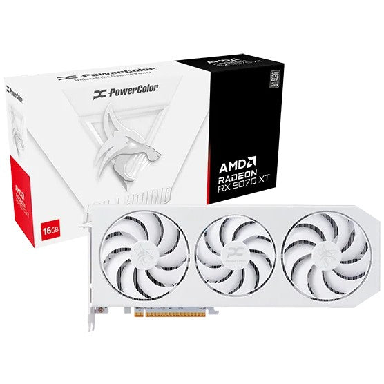 RX 9070 XT 16 GB PowerColor Hellhound Spectal White OC GDDR6 3 Lüfter