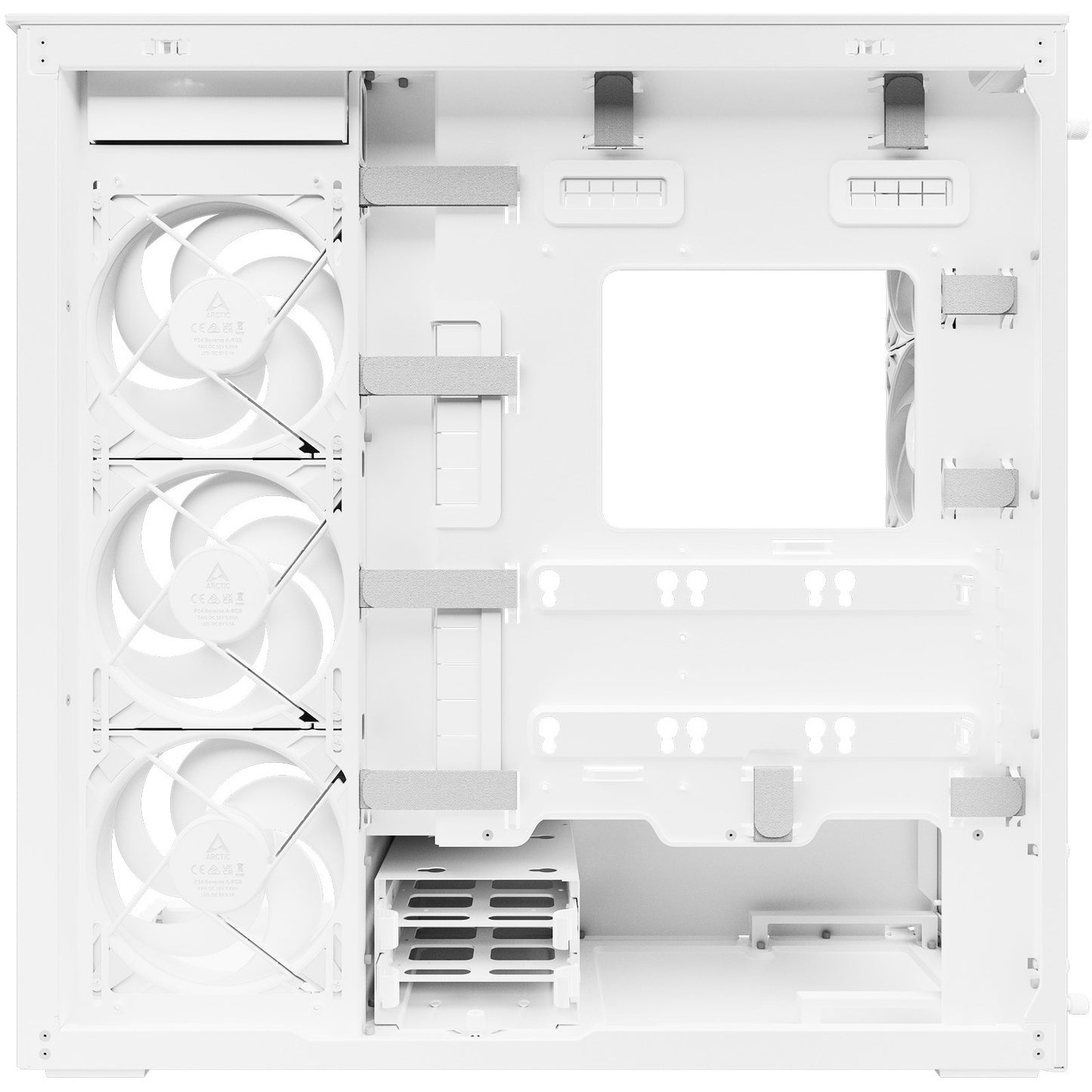 Arctic Xtender (White) transparent window w/o GPU vertical mount