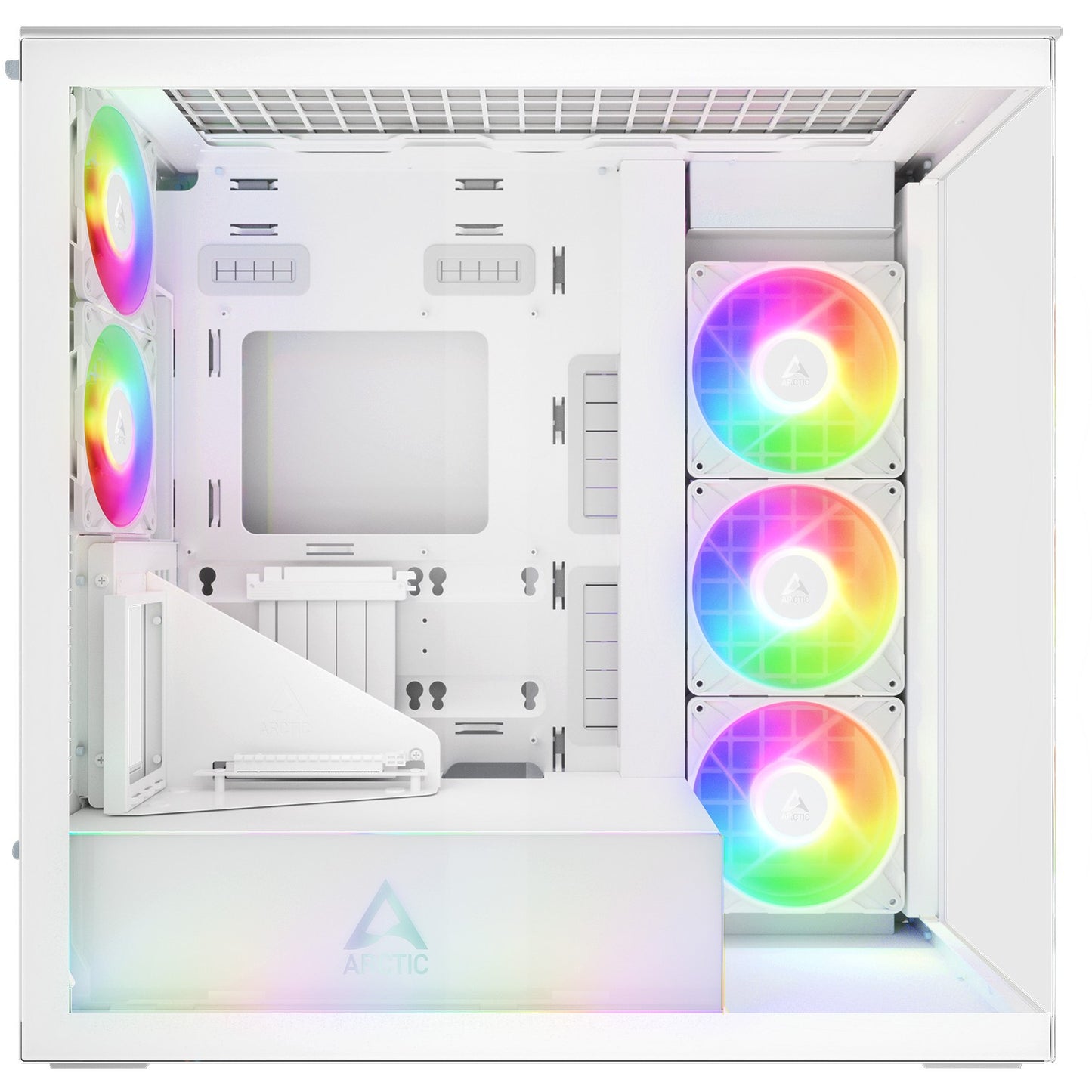 Arctic Xtender (White) transparent window with GPU vertical mount
