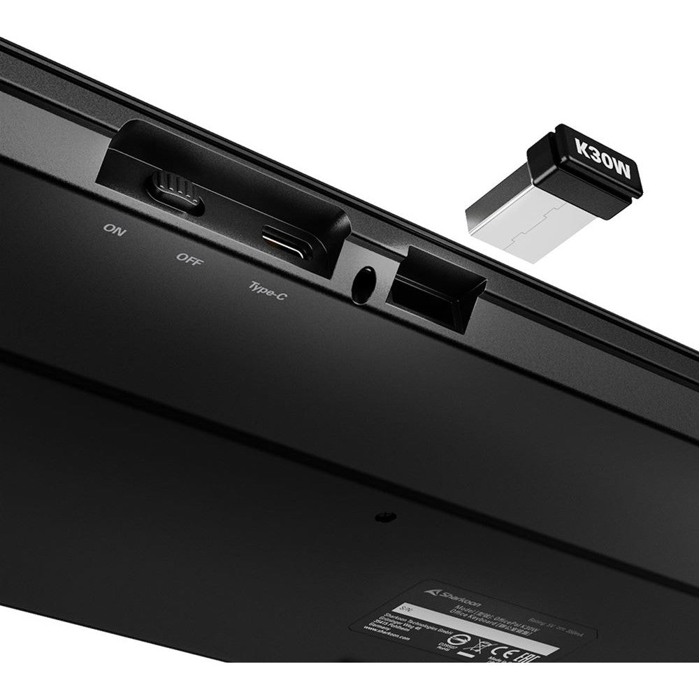 Sharkoon OfficePal K30W DE Layout Rubberdome black