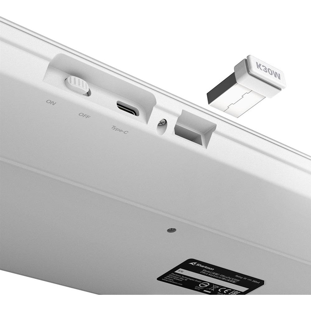 Sharkoon OfficePal K30W DE Layout Rubberdome weiß