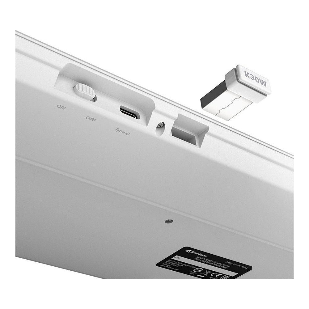Sharkoon OfficePal K30W DE Layout Rubberdome weiß