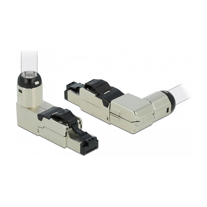 RJ45 Stecker feldkonfektionierbar Cat.6A Metall gewinkelt
