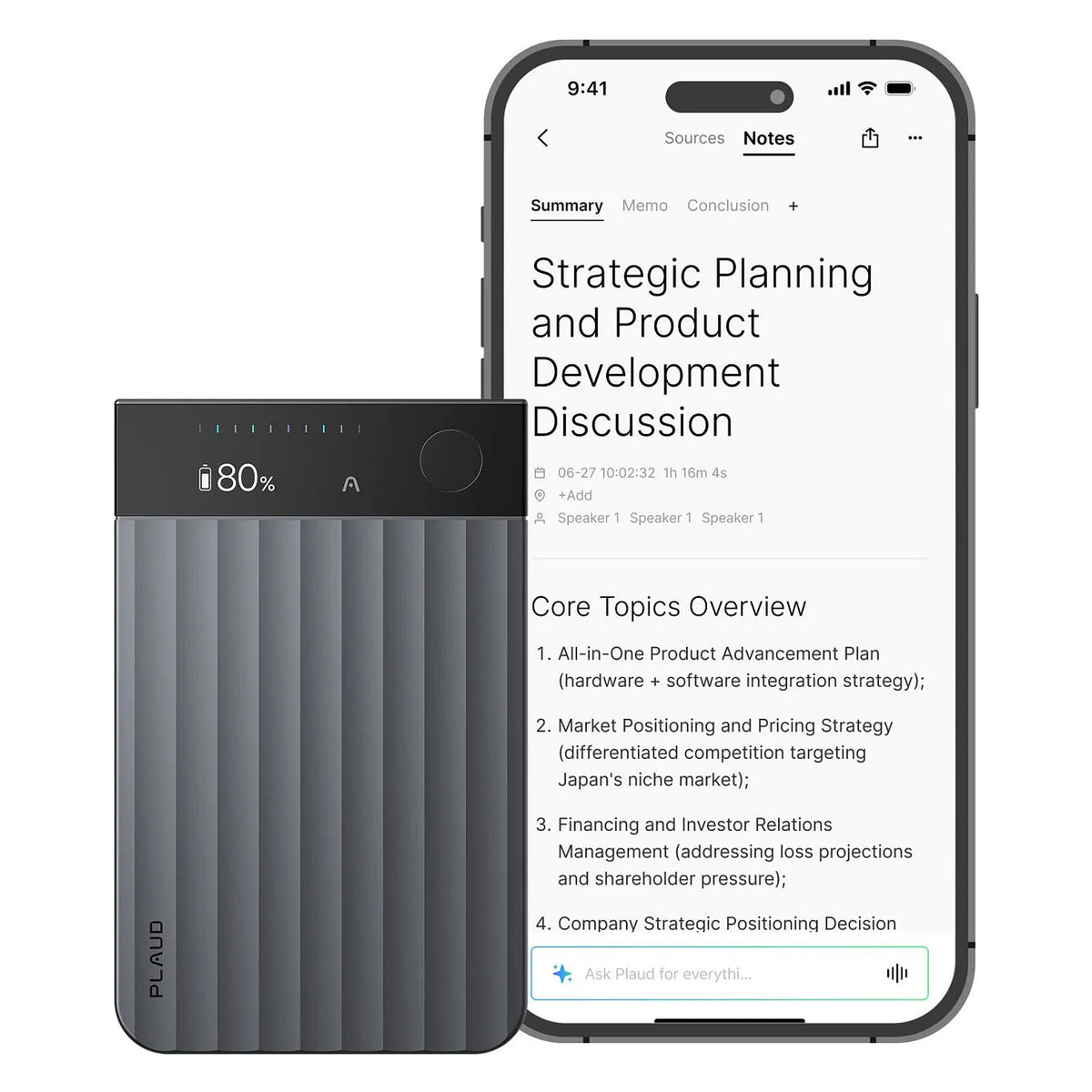 PLAUD Note PRO Black AI Note Taker