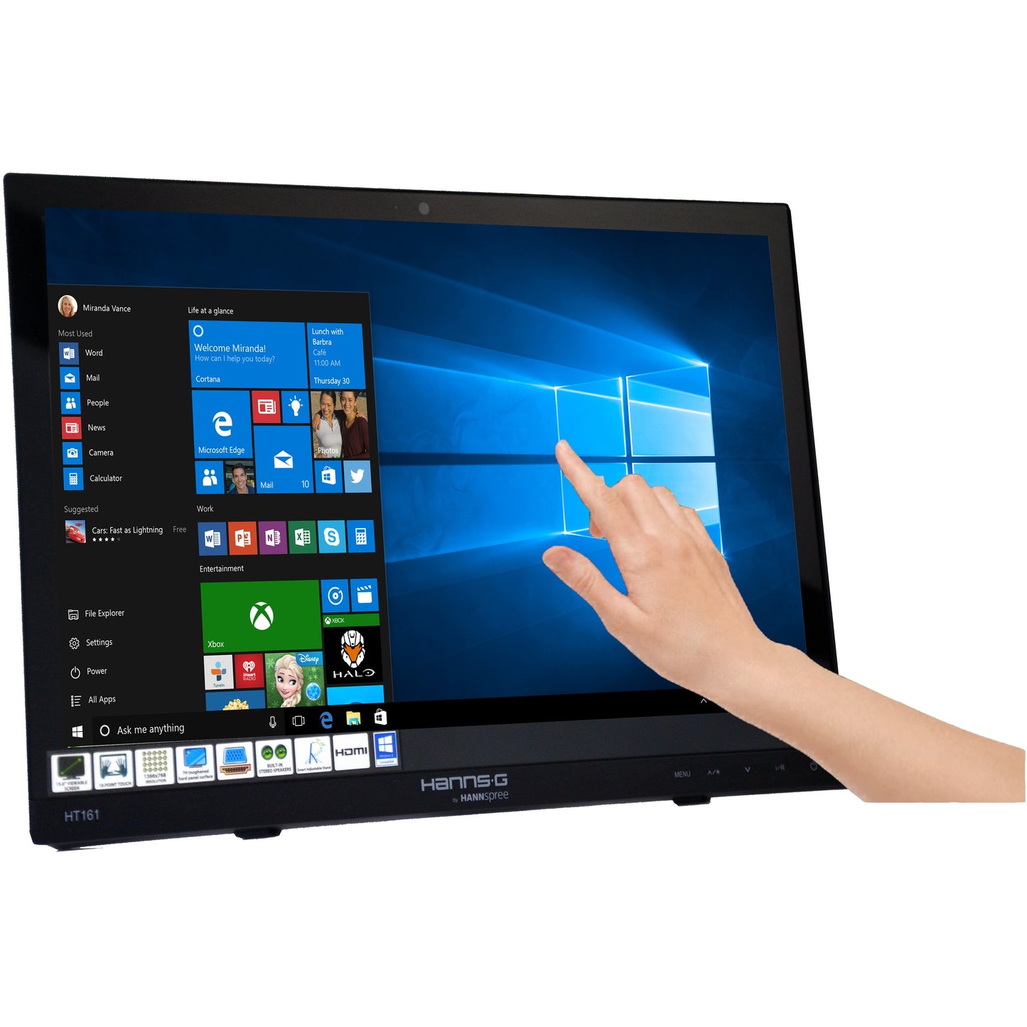 Hannspree 39,6cm (15,6") HT161HNB 16:9 M-Touch HDMI schwarz