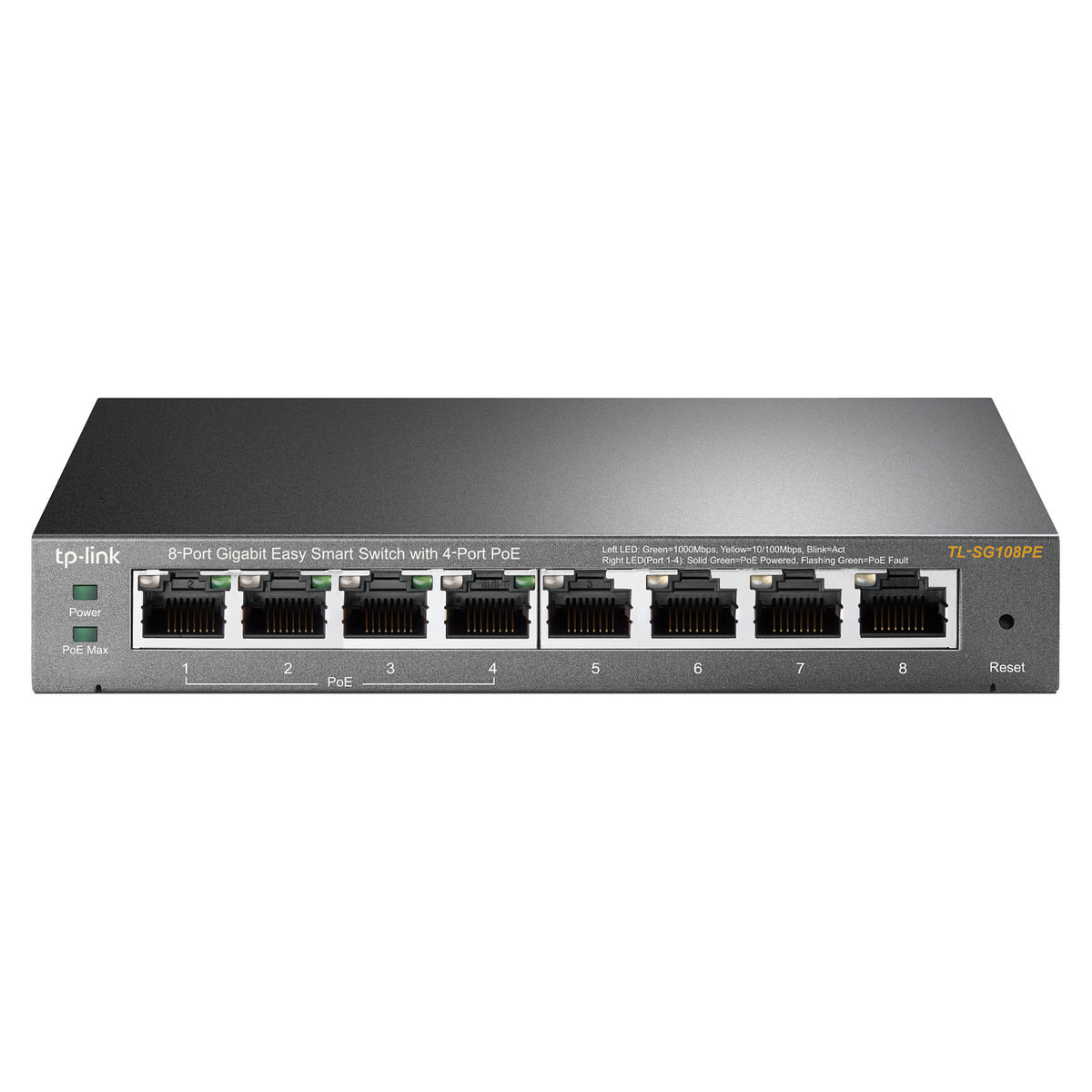 8P TP-LINK TL-SG108PE Metall 4x POE