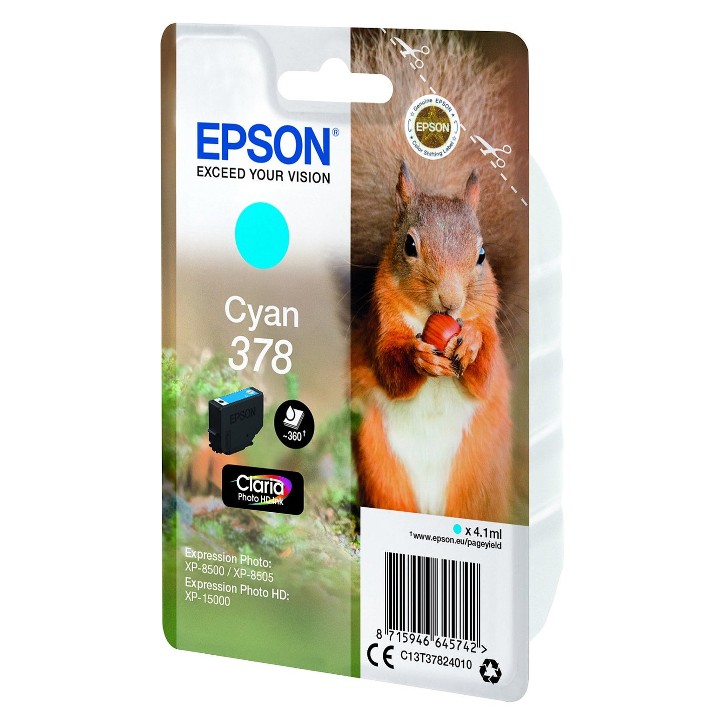 Epson Tinte 378 C13T37824010 Cyan bis zu 360 Seiten