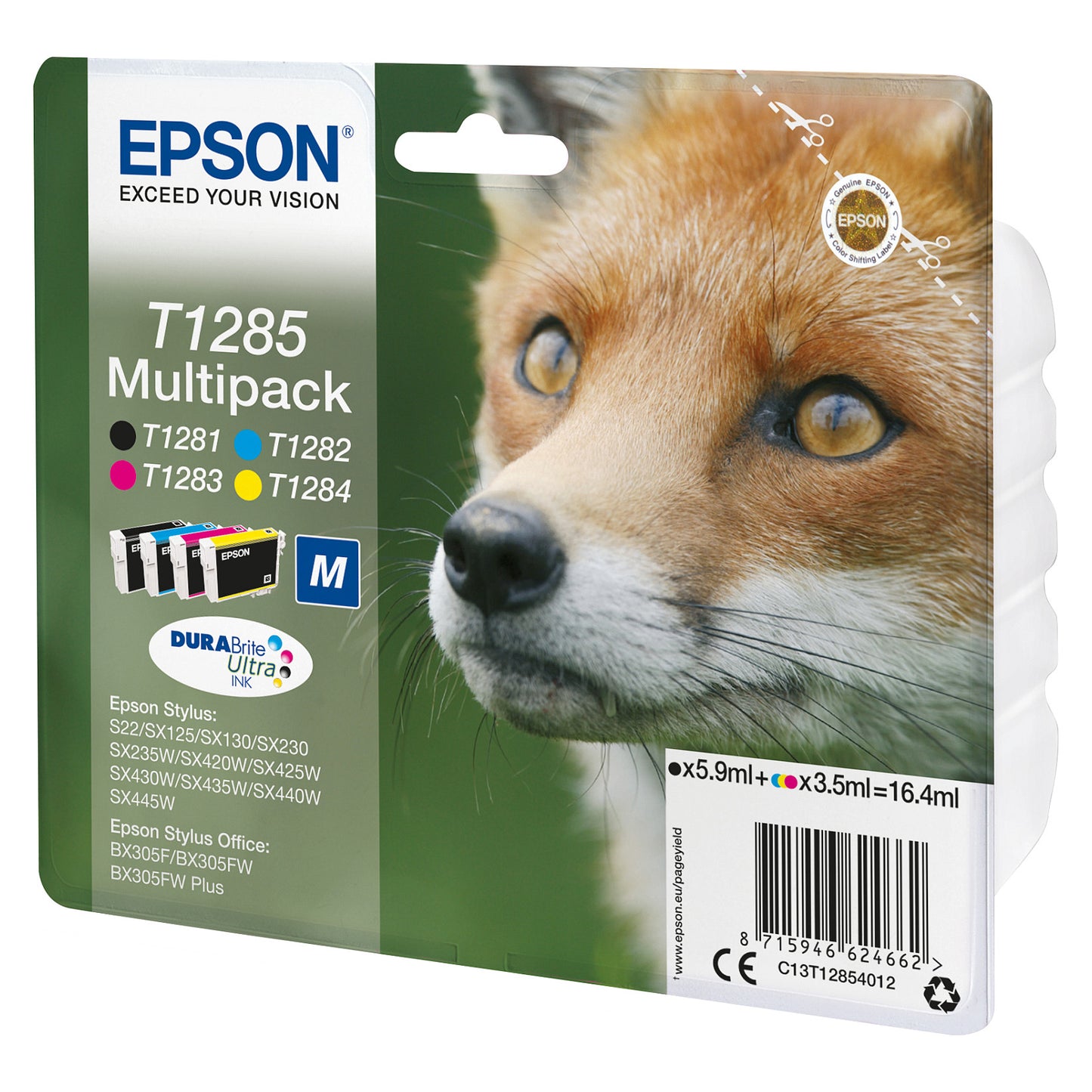 Epson Tinte T1285 C13T12854012 4er Multipack (BKMCY) bis zu 225 Seiten