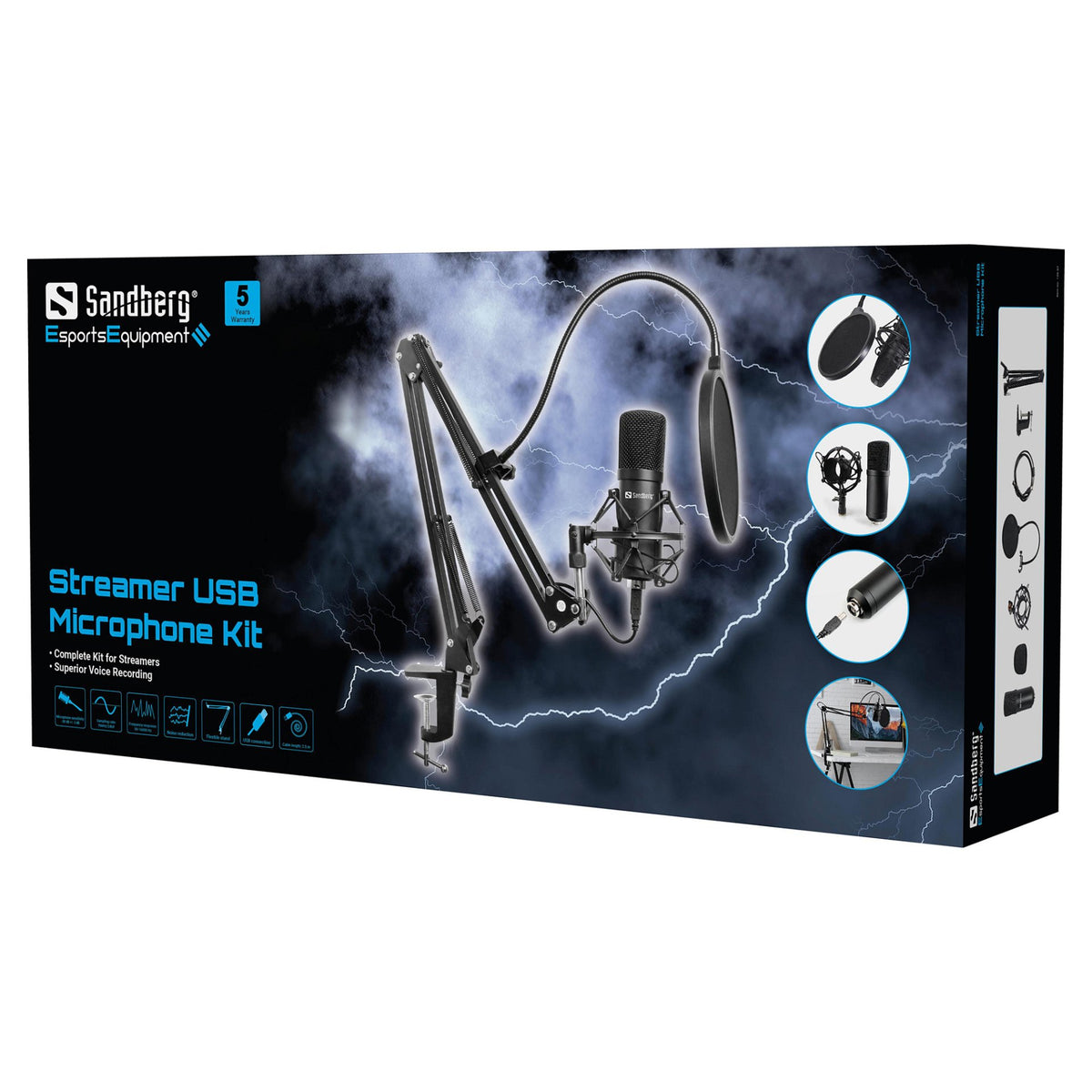 Broadcast Sandberg Streamer USB Microphone Kit