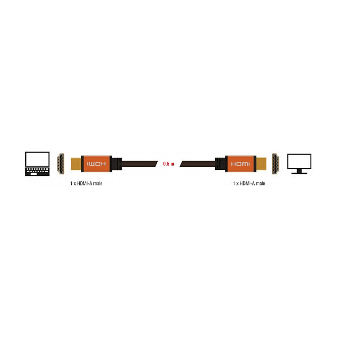 DELOCK Ultra High Speed HDMI Kabel 48 Gbps 8K 60Hz 0.5m