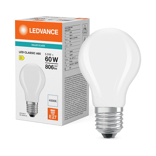 Osram LED Classic A 60 Filament P 5.9W 840 Frosted E27 LED-Lampen, klassische Kolb