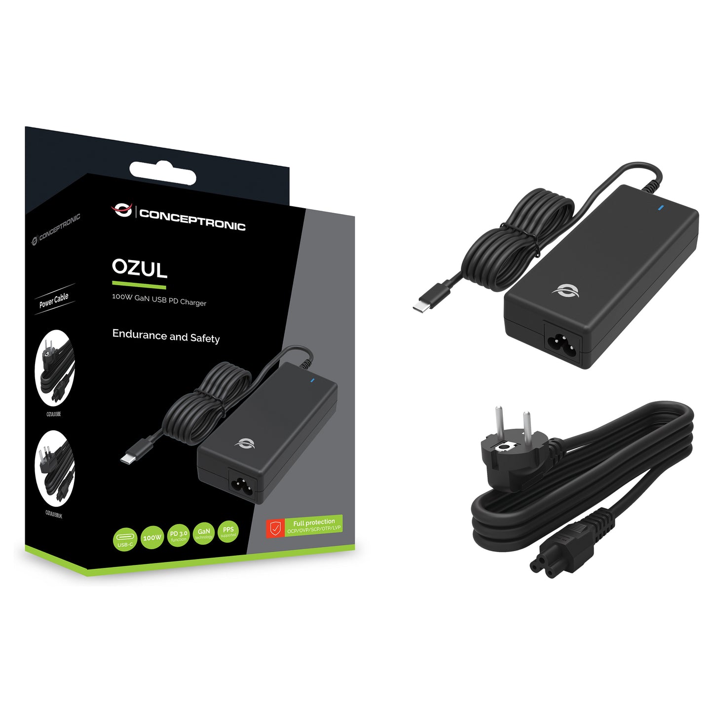 CONCEPTRONIC Ladegerät 1Port GaN USB-C Desk 100WPD3.0/PPS sw