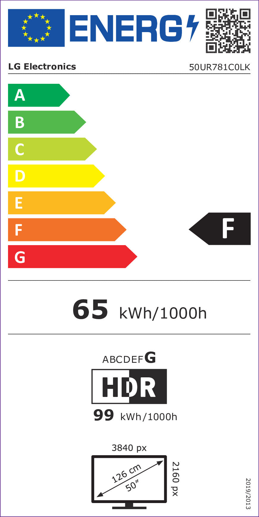 127,0cm/50" (3840x2160) LG 50UR781C0LK 16:9 LED 50Hz HDMI USB WLAN Bluetooth HDR10 Speaker Black