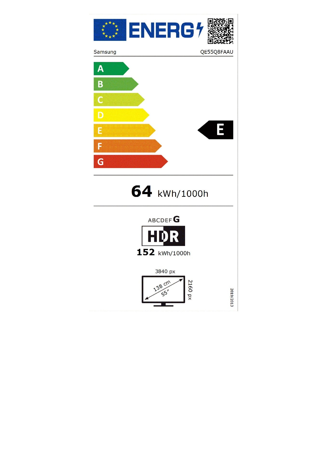 138,0cm/55" (3840x2160) Samsung QE55Q8FAAUXXH 16:9 QLED 100Hz HDMI USB WLAN Bluetooth HDR10+ Speaker Silver