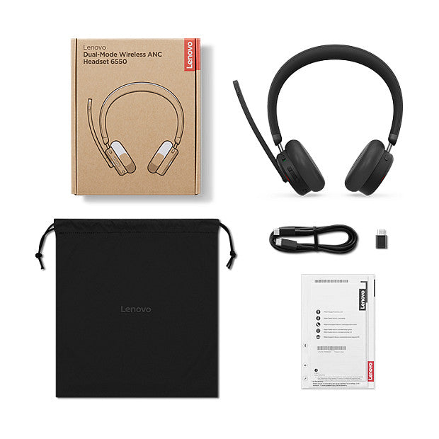 LENOVO Dual-Mode Wireless ANC Headset 6550 USB-A Teams