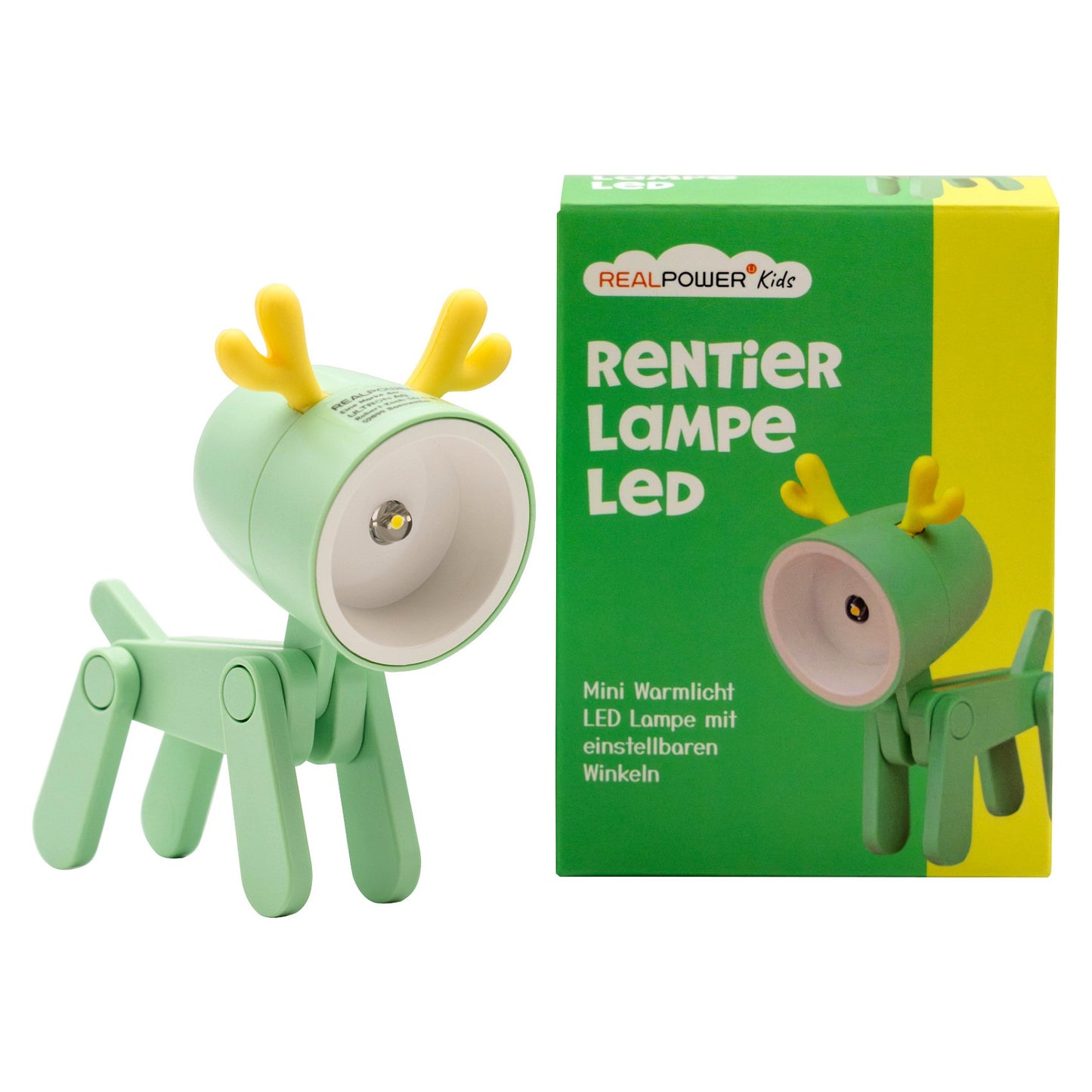 RealPower LED-Tier Taschenlampe Green Deer